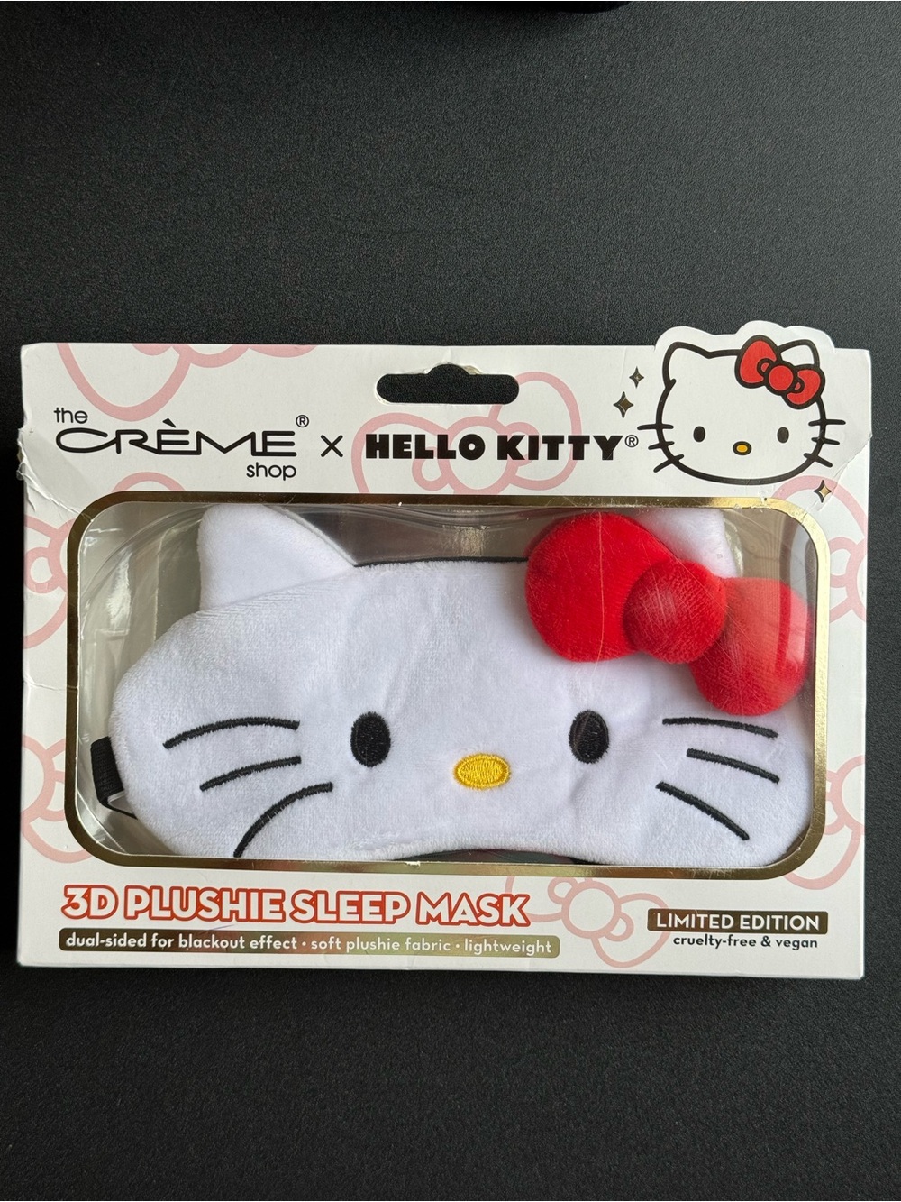 Hello Kitty Sleep Mask Packaging - White & Red Accents